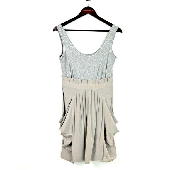 81 POPPIES Womens Gray Size 4 Drape Pockets Sleeveless Jersey Tank Dress H1 - Picture 4 of 12